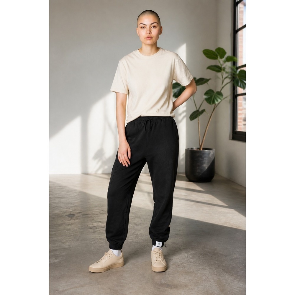 No Boundaries Womens Pull On Cargo Jogger Pants Black NWT